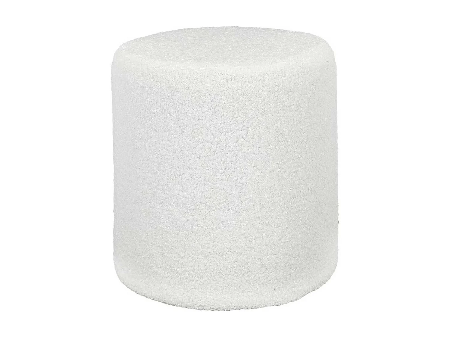 Pouf en tissu bouclette blanc - REGINA