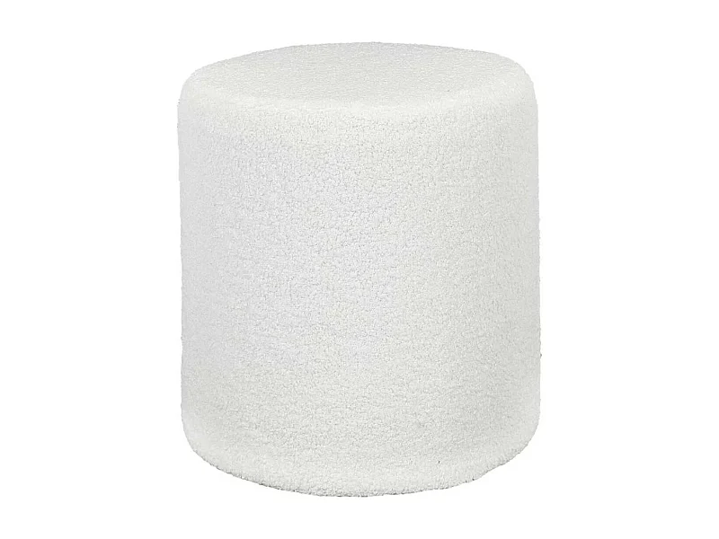 Pouf en tissu bouclette blanc - REGINA