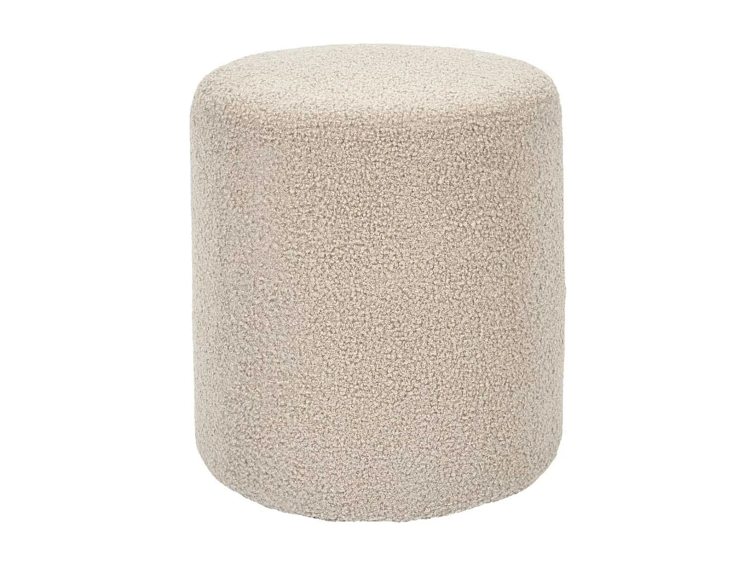 Pouf en tissu bouclette taupe - REGINA