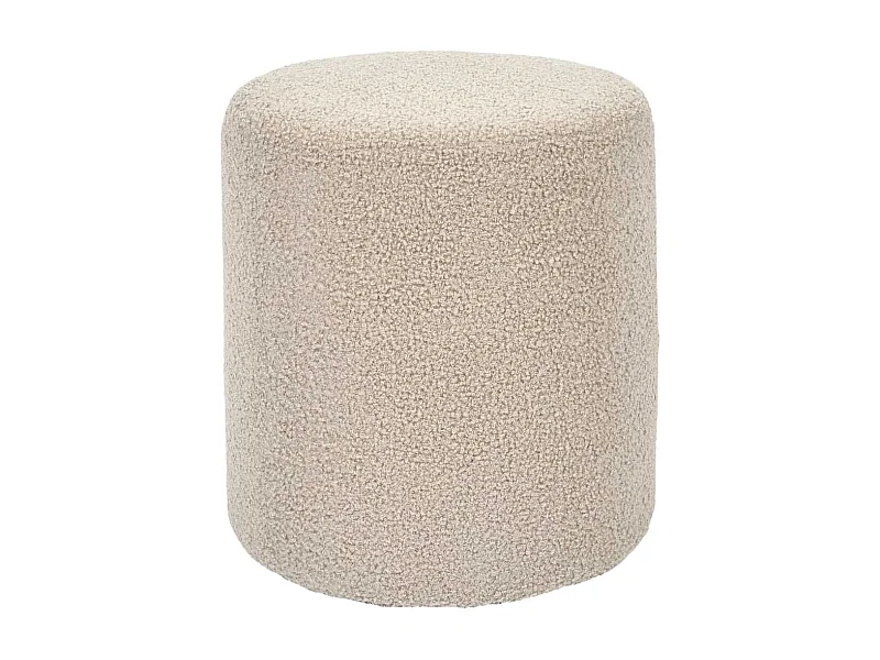 Pouf en tissu bouclette taupe - REGINA