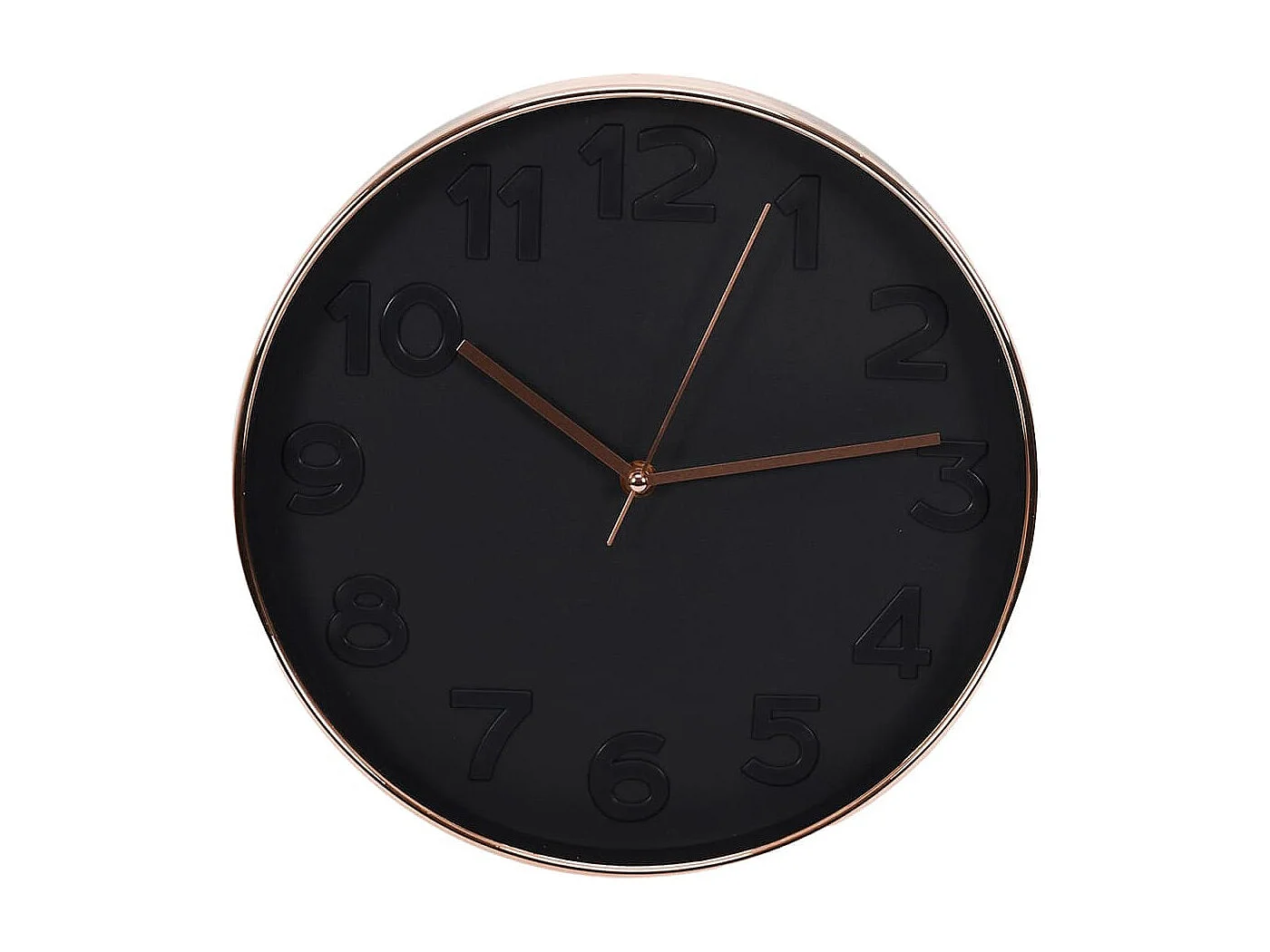 Horloge Murale Ronde Noire et Rose Gold - MELINA