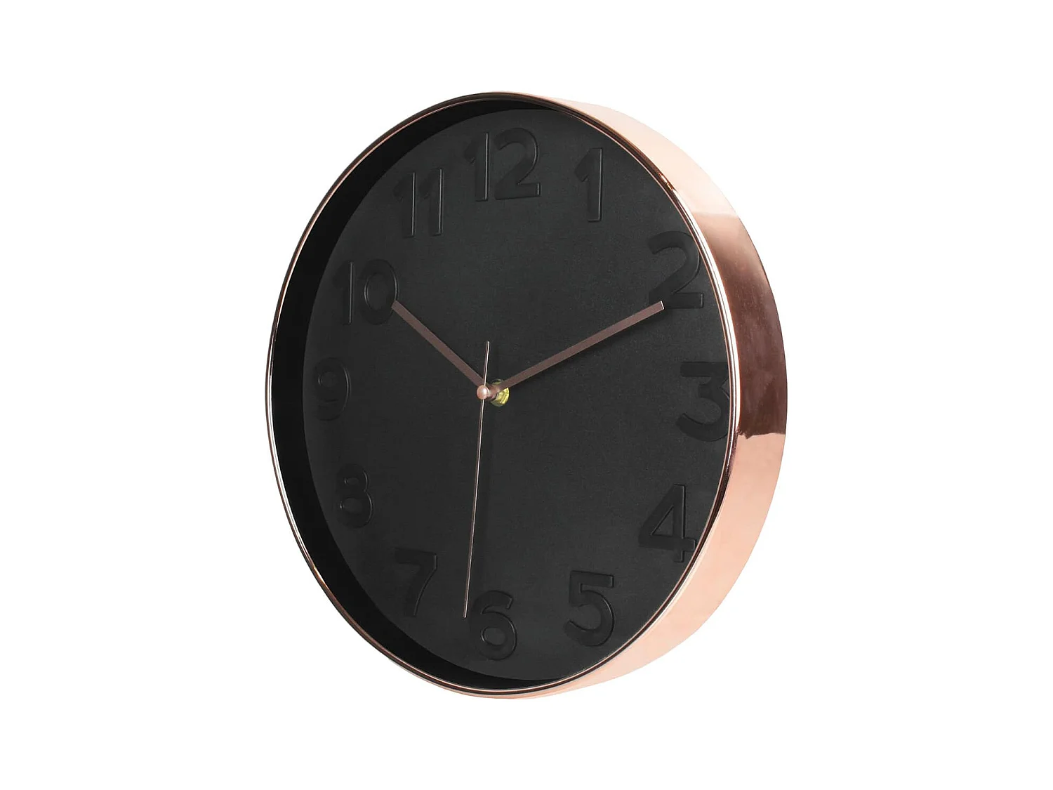 Horloge Murale Ronde Noire et Rose Gold