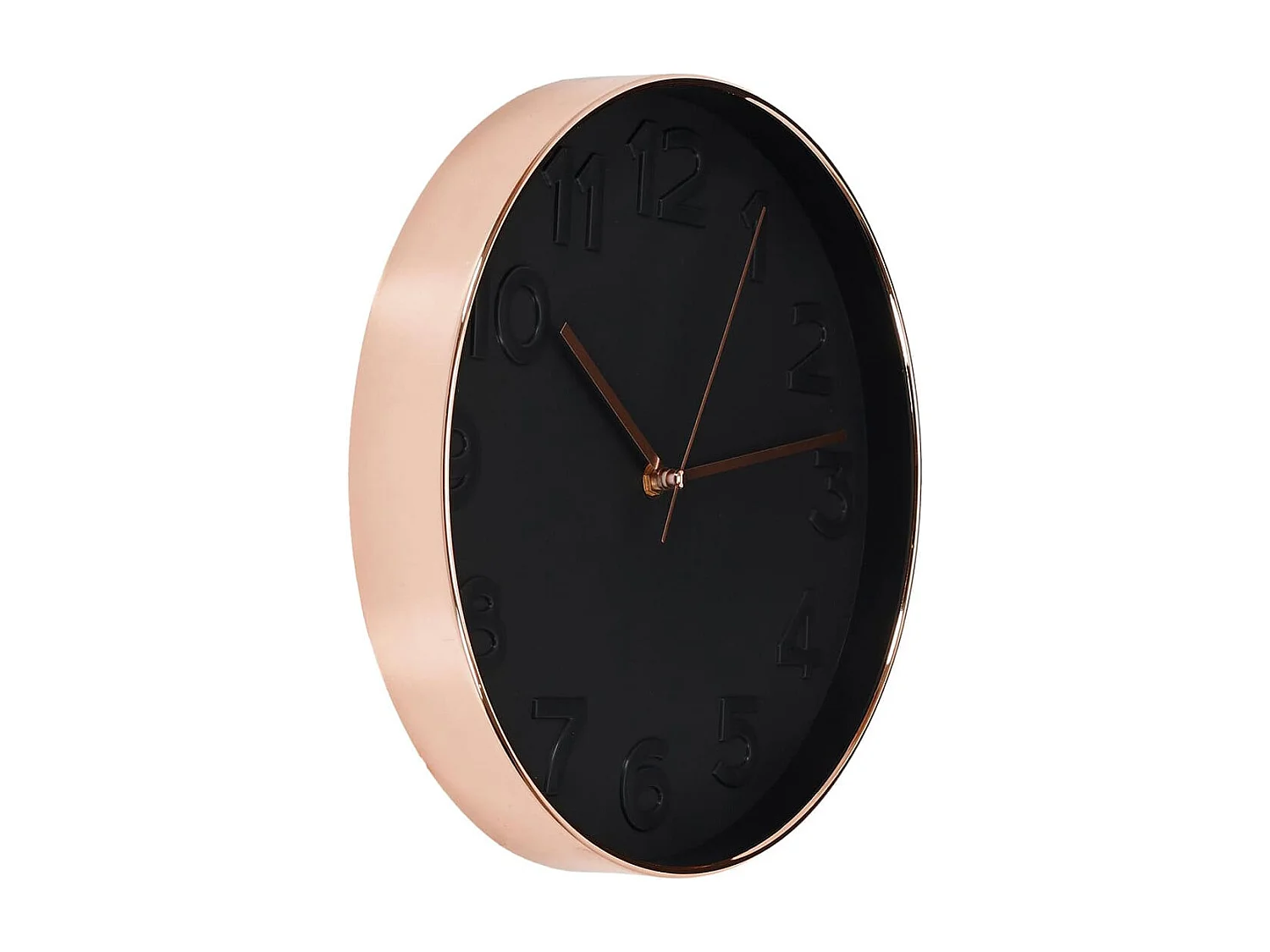 Horloge Murale Ronde Noire et Rose Gold - MELINA
