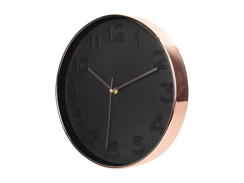 Horloge Murale Ronde Noire et Rose Gold - MELINA