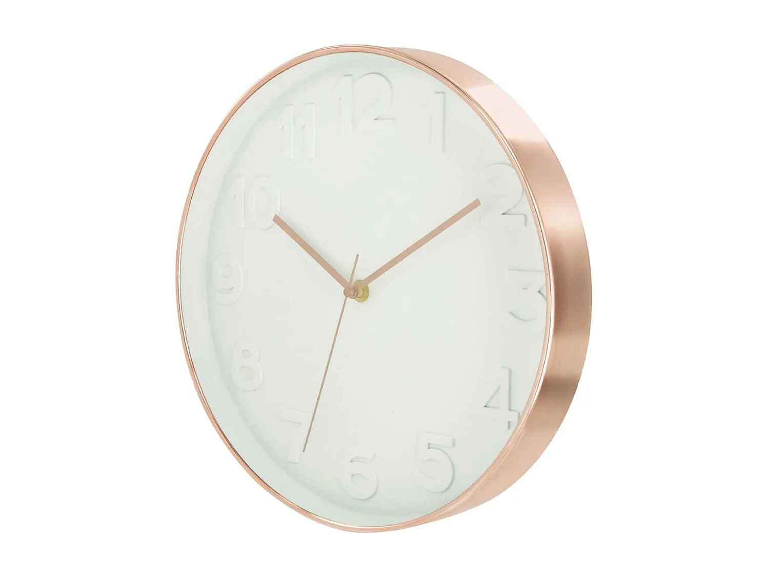 Horloge Murale Ronde Blanche et Rose Gold - MELINA