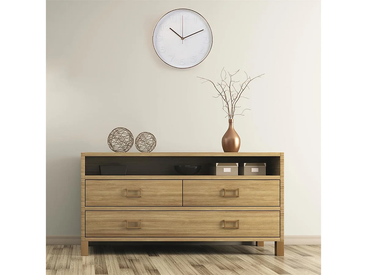 Horloge Murale Ronde Blanche et Rose Gold - MELINA