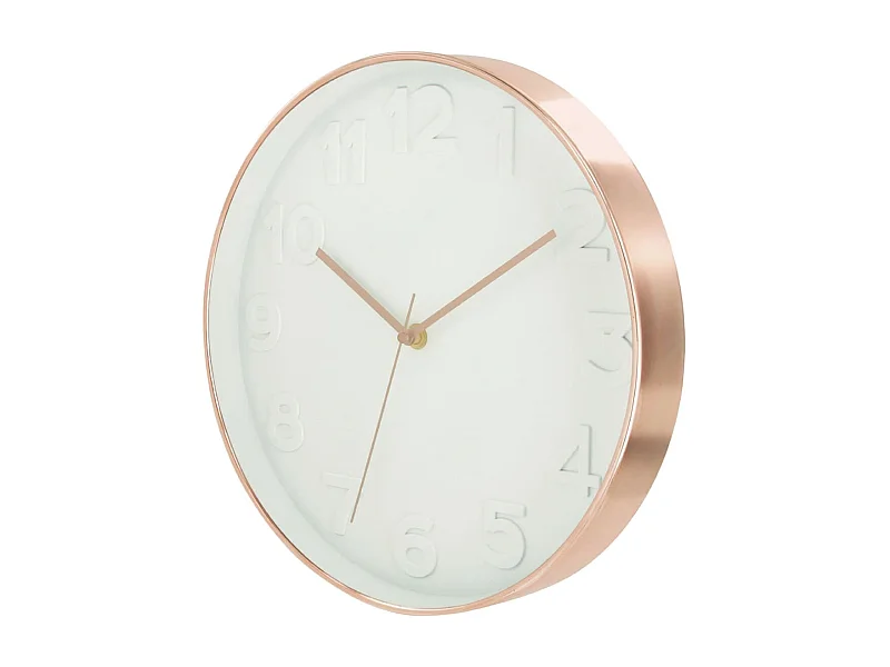 Horloge Murale Ronde Blanche et Rose Gold - MELINA