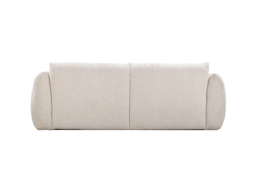 Bocca - Canapé droit 3 places en tissu à dossier capitonné - Écru