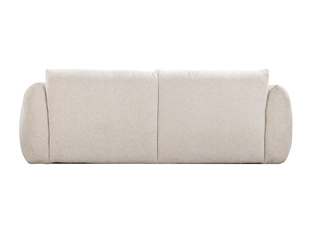Bocca - Canapé droit 3 places en tissu à dossier capitonné - Écru
