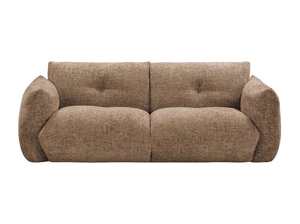 Bocca - Canapé droit 3 places en tissu à dossier capitonné - Bronze