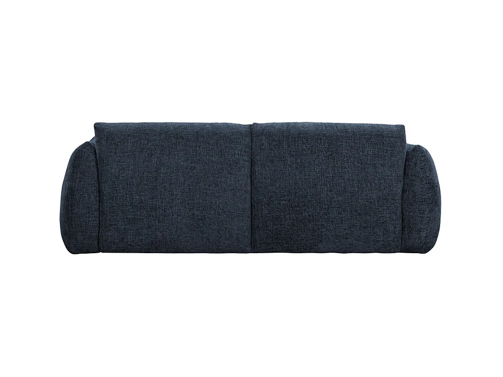 Bocca - Canapé droit 3 places en tissu à dossier capitonné - Bleu