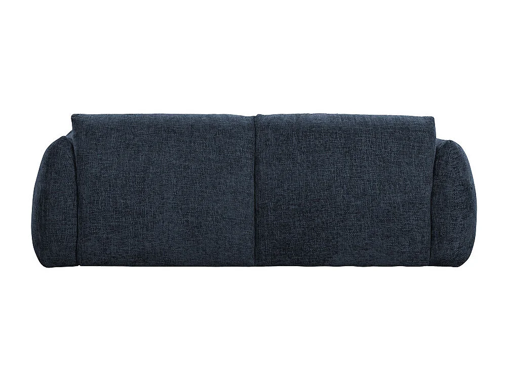 Bocca - Canapé droit 3 places en tissu à dossier capitonné - Bleu