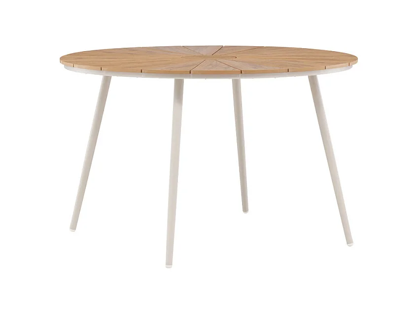 Table de Jardin Design "San Vito" 120cm Beige & Naturel