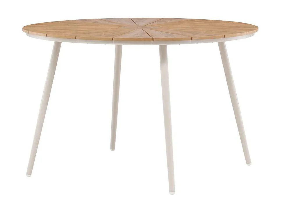 Table de Jardin Design "San Vito" 120cm Beige & Naturel