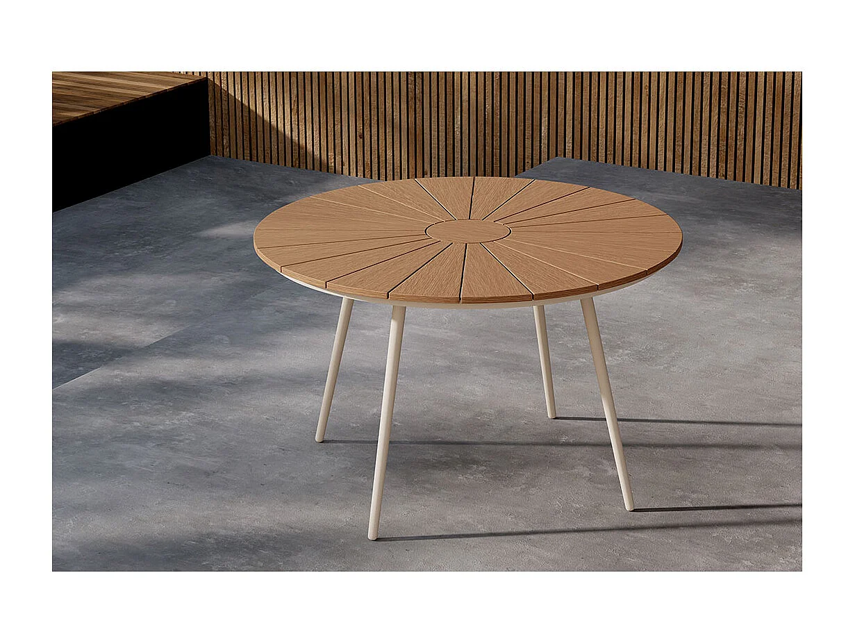 San Vito Gartentisch Ø120cm beige.