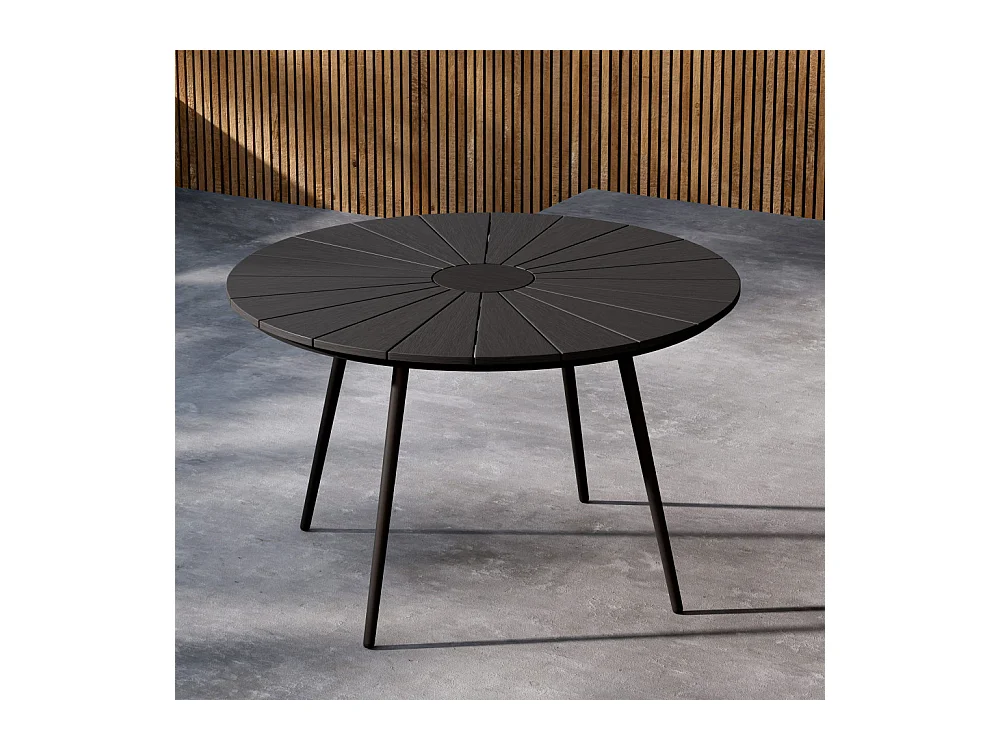 Table de Jardin Design "San Vito" 120cm Noir