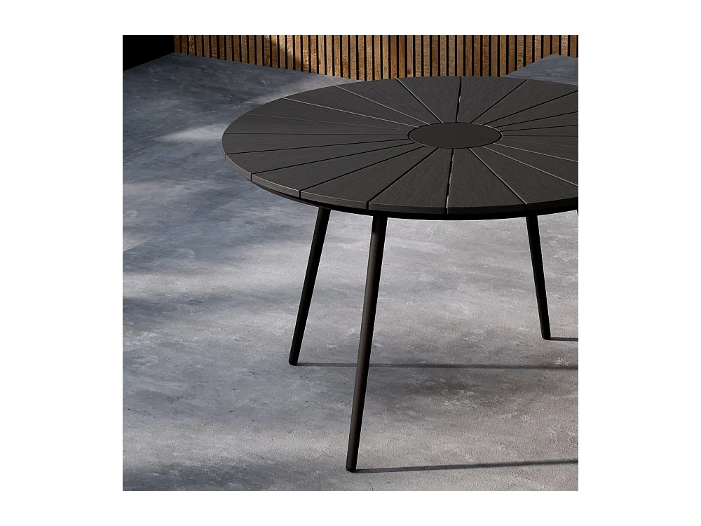 Table de Jardin Design "San Vito" 120cm Noir