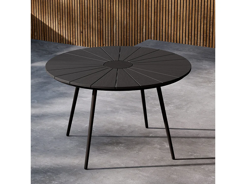 Table de Jardin Design "San Vito" 120cm Noir