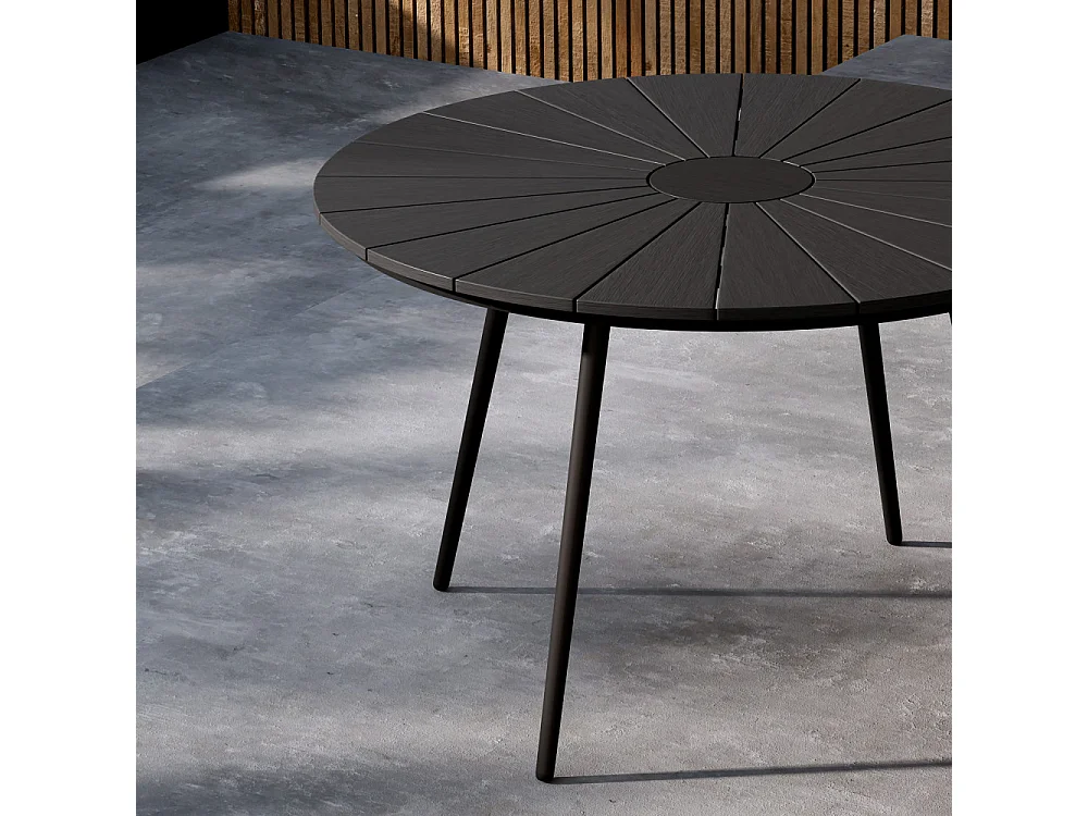 Table de Jardin Design "San Vito" 120cm Noir