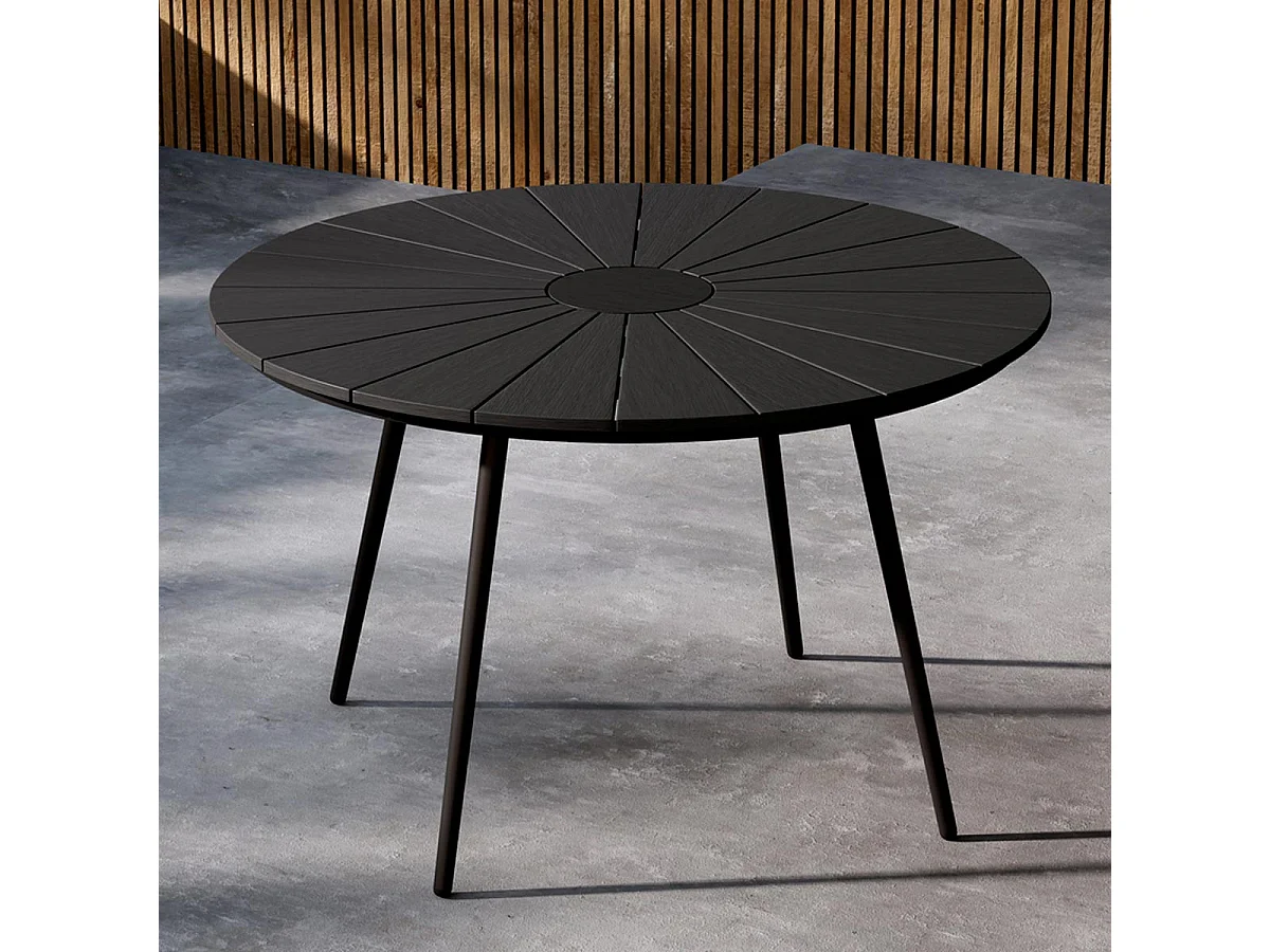 Table de Jardin Design "San Vito" 120cm Noir