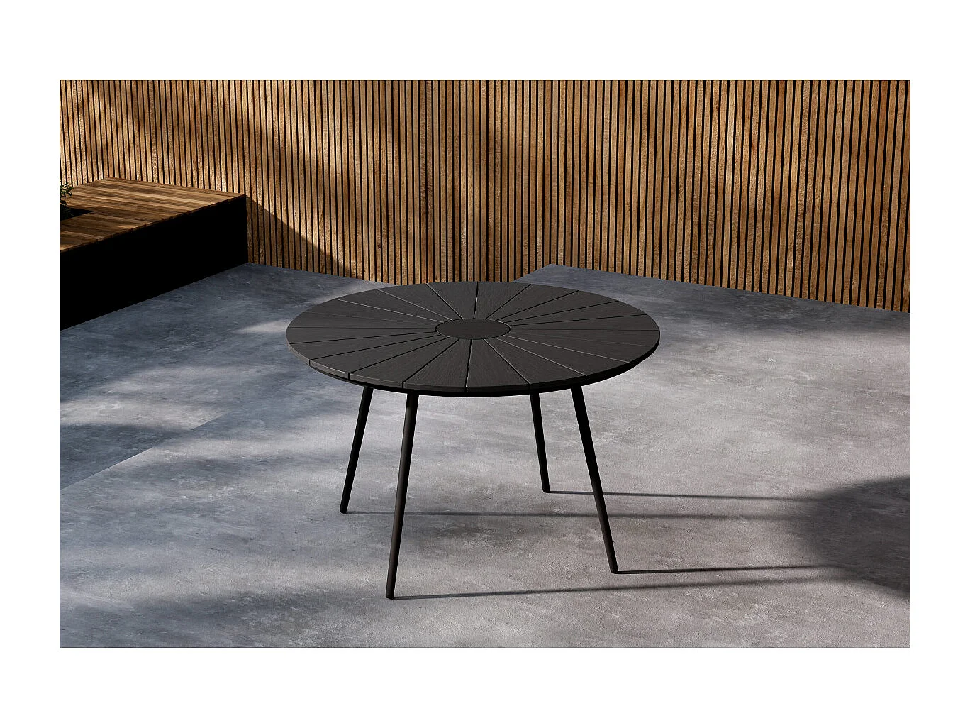 Table de Jardin Design "San Vito" 120cm Noir
