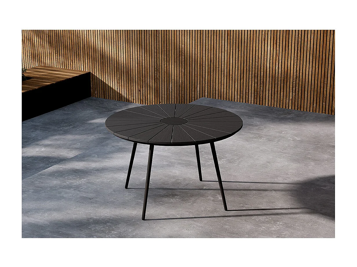 San Vito table de jardin Ø120cm noir.