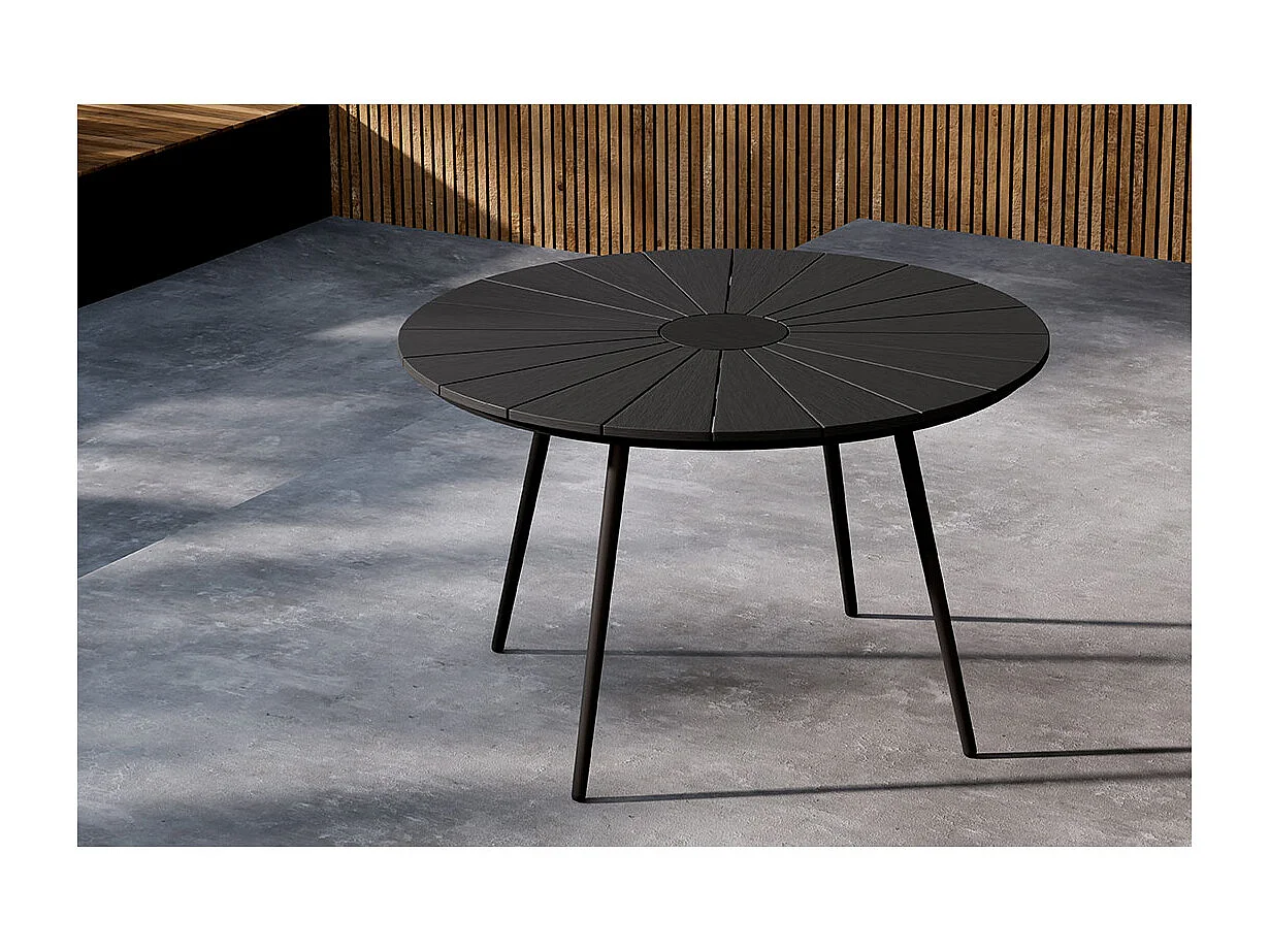 San Vito table de jardin Ø120cm noir.