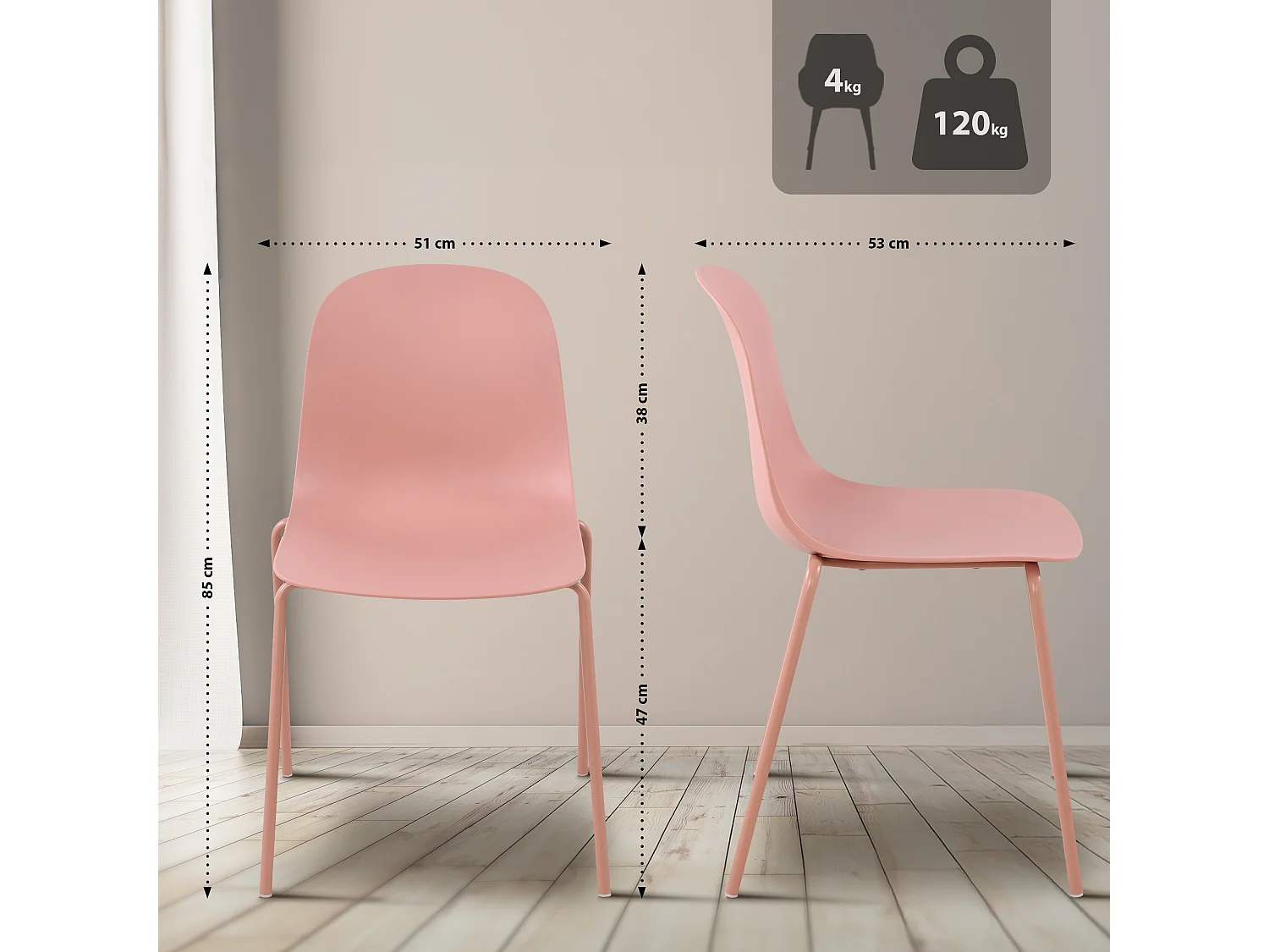 Ensemble de jardin - Table + 4 Chaises - Veldin