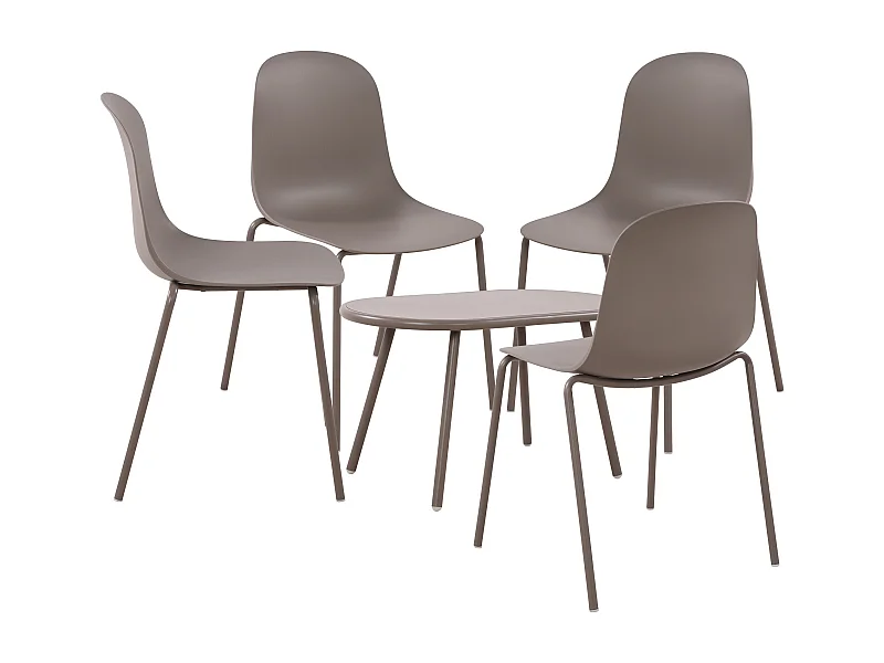 Ensemble de jardin - Table + 4 Chaises - Veldin