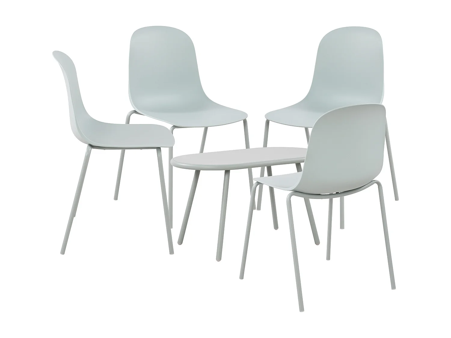 Ensemble de jardin - Table + 4 Chaises - Veldin