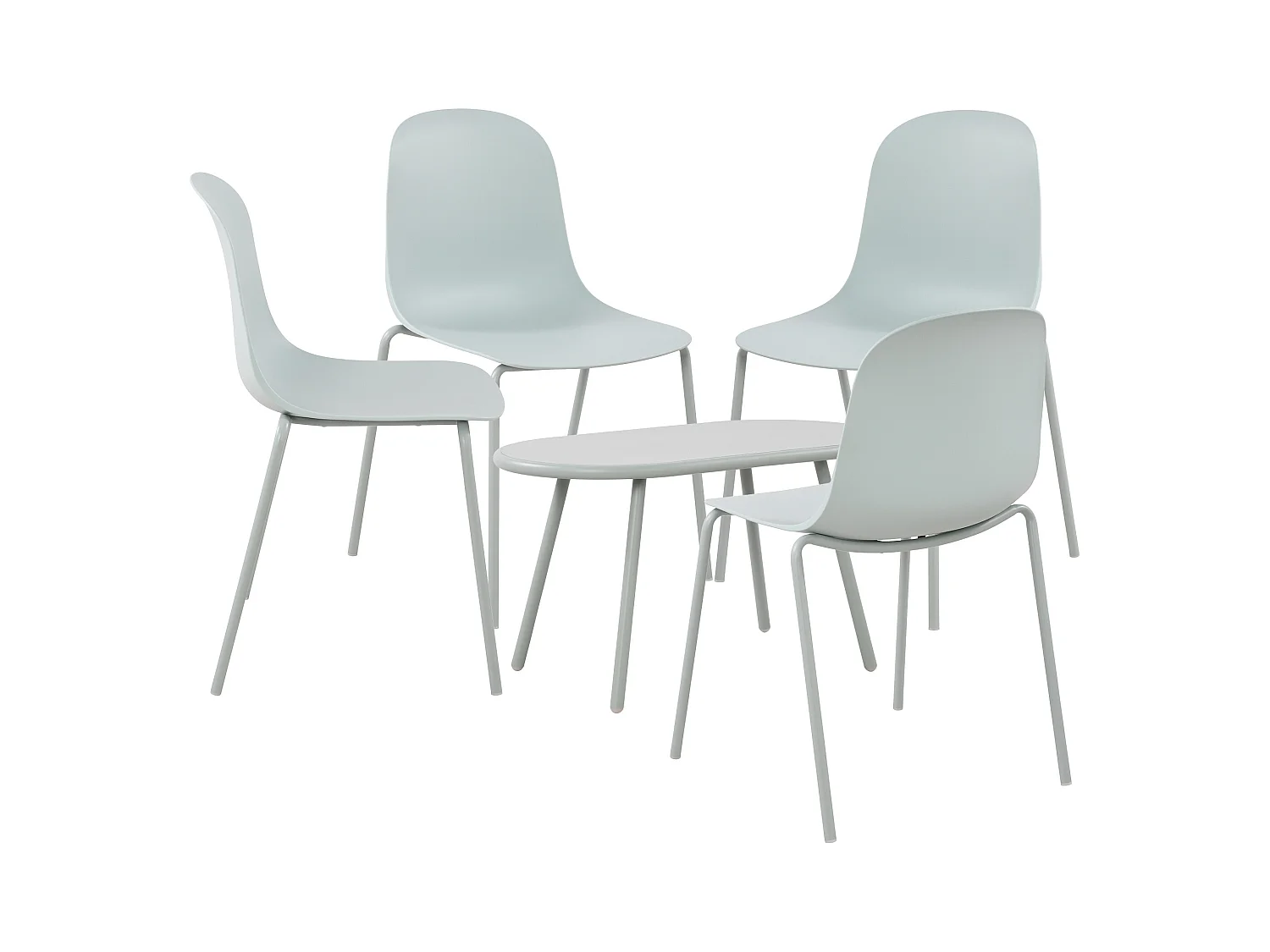 Ensemble de jardin - Table + 4 Chaises - Veldin