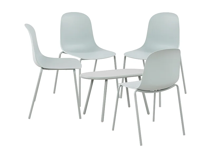 Ensemble de jardin - Table + 4 Chaises - Veldin