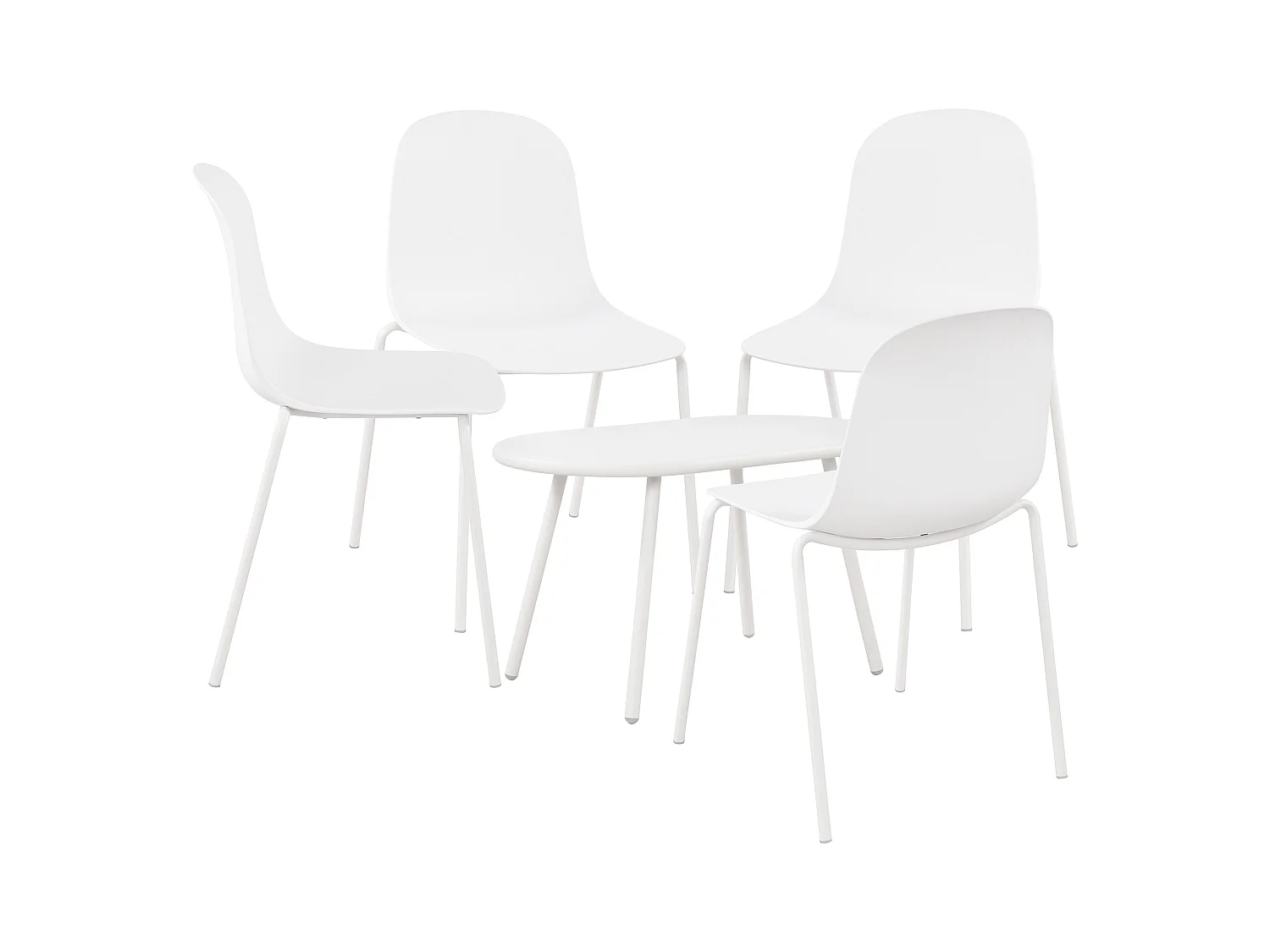 Ensemble de jardin - Table + 4 Chaises - Veldin