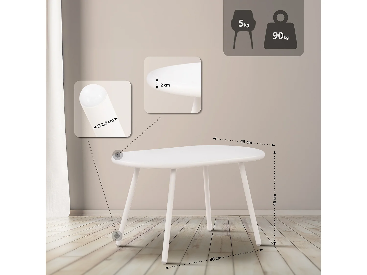 Ensemble de jardin - Table + 4 Chaises - Veldin