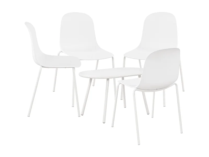 Ensemble de jardin - Table + 4 Chaises - Veldin