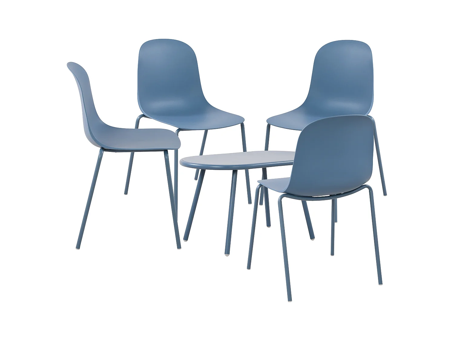 Ensemble de jardin - Table + 4 Chaises - Veldin