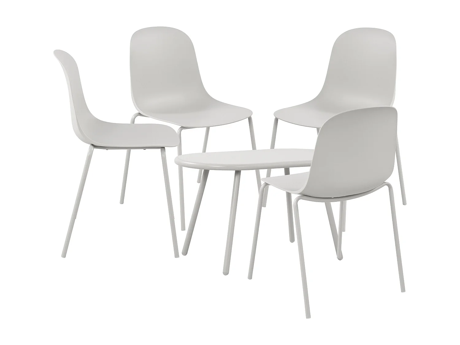 Ensemble de jardin - Table + 4 Chaises - Veldin