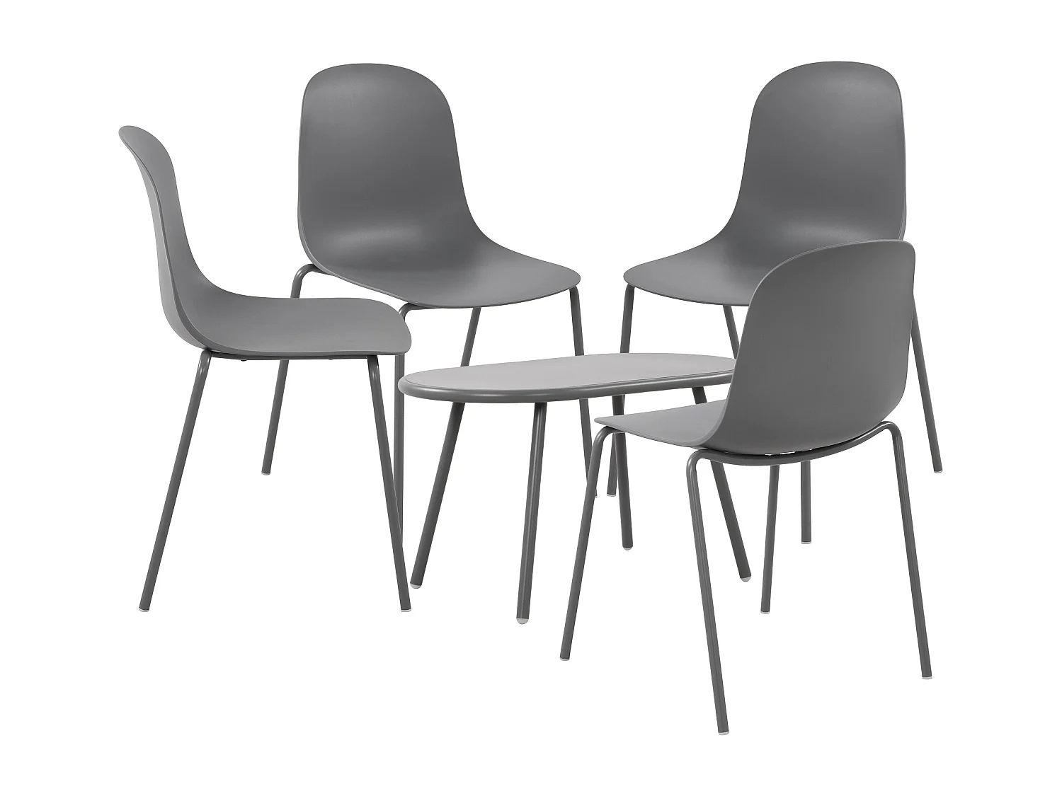 Ensemble de jardin - Table + 4 Chaises - Veldin