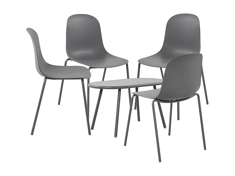 Ensemble de jardin - Table + 4 Chaises - Veldin