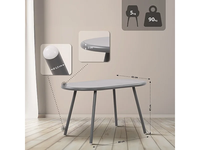 Ensemble de jardin - Table + 4 Chaises - Veldin