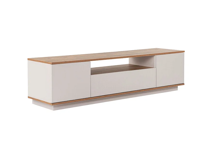 Fritz - Meuble TV 3 portes en bois L180cm - Beige