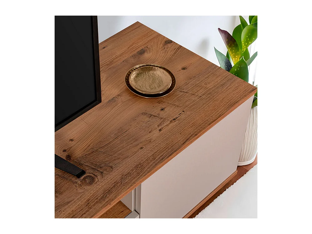 Fritz - Meuble TV 3 portes en bois L180cm - Beige