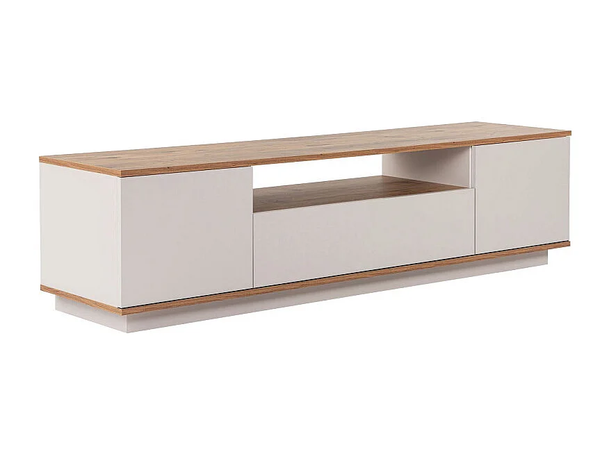 Fritz - Meuble TV 3 portes en bois L180cm - Beige