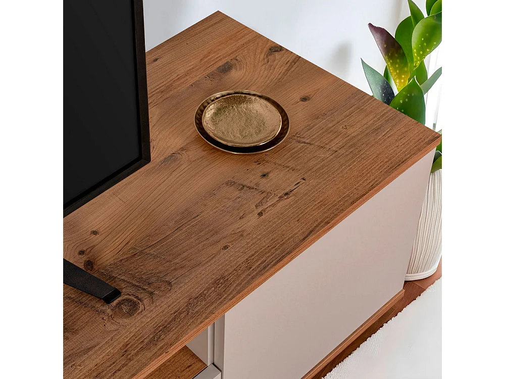 Fritz - Meuble TV 3 portes en bois L180cm - Beige