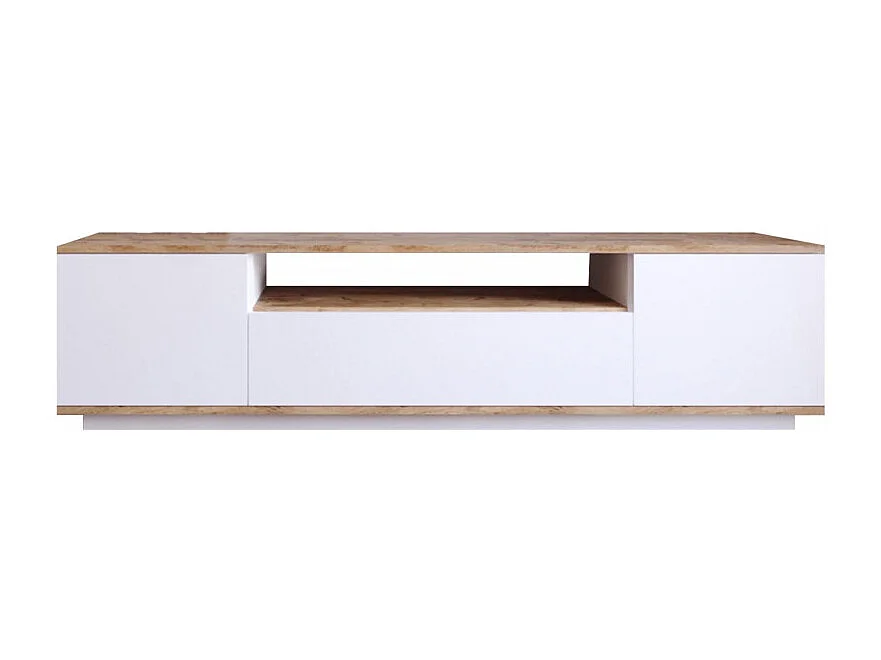 Fritz - Meuble TV 3 portes en bois L180cm - Blanc