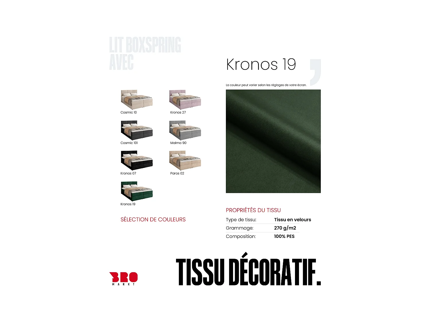 Boxspringbed met hoofdeinde, matras en dekmatras - BOSTON - 160x200 - groente