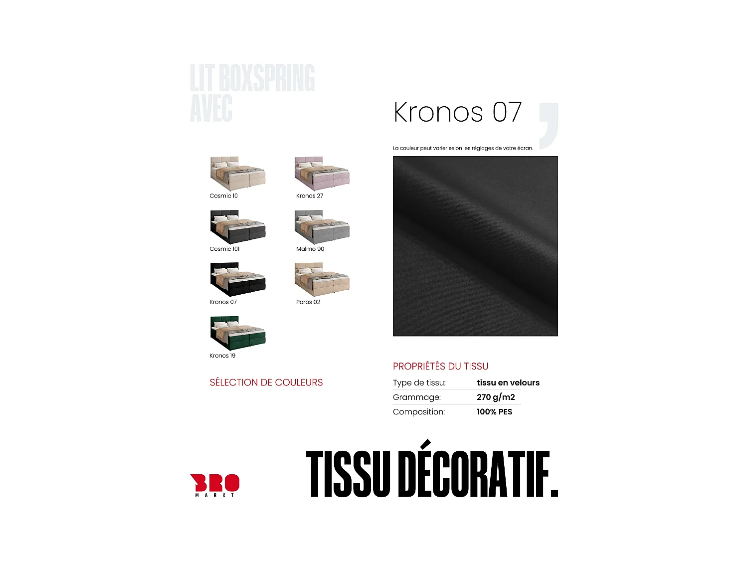 Boxspringbed met hoofdeinde, matras en dekmatras - BOSTON - 140x200 - zwart