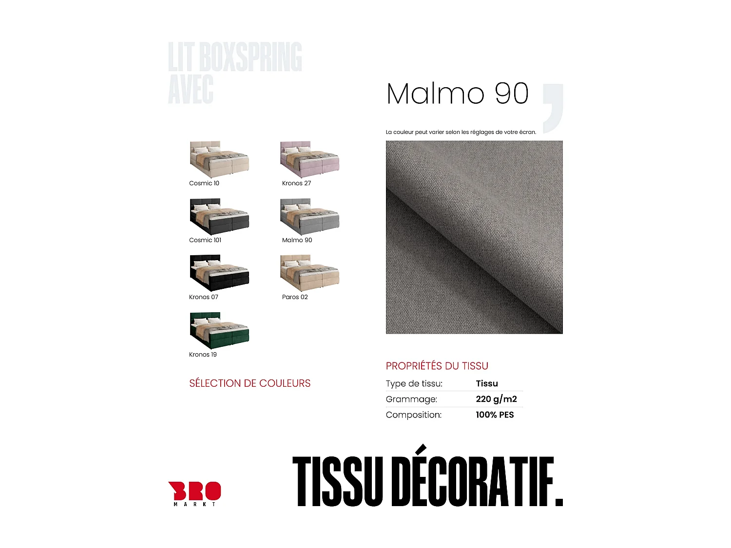 Lit boxspring avec rangement BOSTON - matelas - surmatelas - gris - 160x200 cm