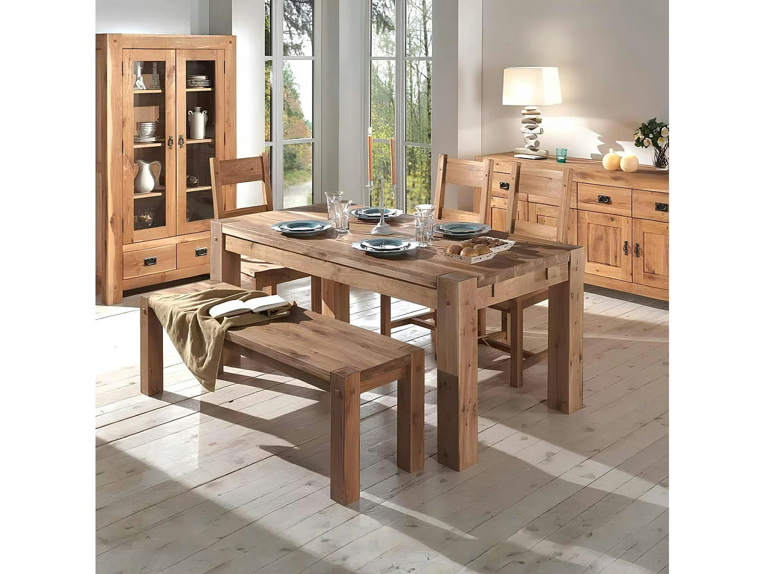 Table à manger extensible bois de chêne 180-280 FJORD