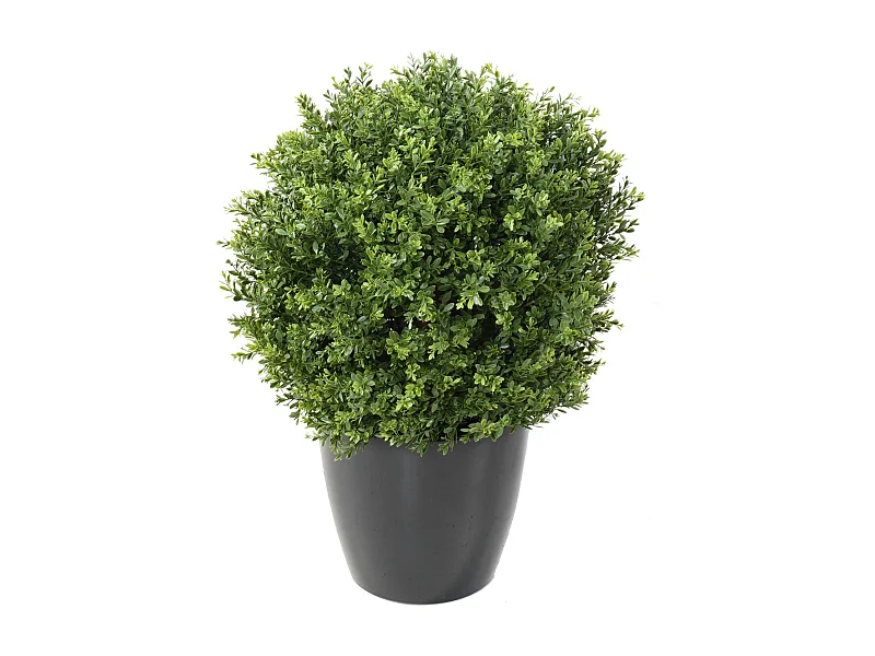 Plante artificielle haute gamme Spécial extérieur / Buis boule UV artificiel, coloris vert - Dim : H.65 x D.50 cm